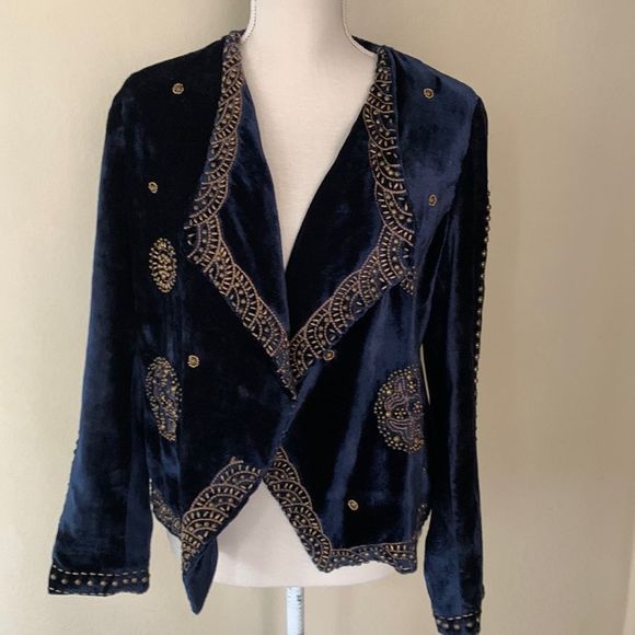 Soft Surroundings Jackets & Blazers - Soft Surroundings Dark Blue Beaded Jacket
